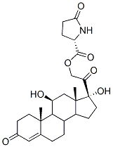 11beta,17-dihydroxy-3,20-dioxopregn-4-en-21-yl 5-oxo-L-prolinate Struktur