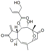 (E)-2-Hydroxymethyl-2-butenoic acid [(3aS,4S,5S,6R,10Z,11aR)-2,3,3a,4,5,6,7,11a-octahydro-5-hydroxy-6,10-dimethyl-3-methylene-2,7-dioxo-6,9-epoxycyclodeca[b]furan-4-yl] ester Structure