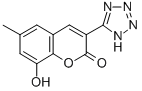 2H-1-Benzopyran-2-one, 8-hydroxy-6-methyl-3-(1H-tetrazol-5-yl)- Structure