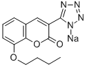 2H-1-Benzopyran-2-one, 8-butoxy-3-(1H-tetrazol-5-yl)-, sodium salt 结构式