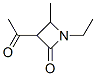 2-Azetidinone, 3-acetyl-1-ethyl-4-methyl- (9CI) Struktur