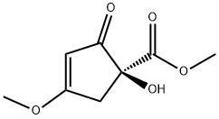 [S,(+)]-1α-ヒドロキシ-4-メトキシ-2-オキソ-3-シクロペンテン-1-カルボン酸メチル 化学構造式