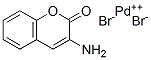 3-aminochromen-2-one, palladium(+2) cation, dibromide 化学構造式