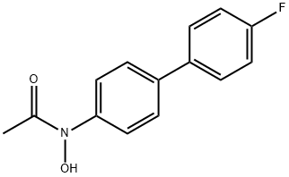 N-ヒドロキシ-N-(4′-フルオロビフェニル-4-イル)アセトアミド 化学構造式