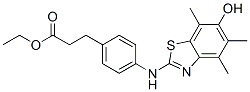 Benzenepropanoic  acid,  4-[(6-hydroxy-4,5,7-trimethyl-2-benzothiazolyl)amino]-,  ethyl  ester Struktur
