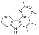 1,2-Dimethyl-3-methoxy-9H-carbazol-4-ol acetate (ester) 化学構造式