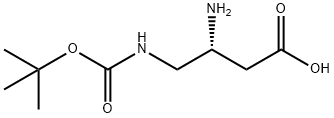 Butanoic acid, 3-amino-4-[[(1,1-dimethylethoxy)carbonyl]amino]-, (3R)- (9CI) Struktur