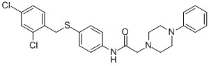 N-(4-[(2,4-DICHLOROBENZYL)SULFANYL]PHENYL)-2-(4-PHENYLPIPERAZINO)ACETAMIDE Struktur