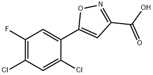5-(2,4-ジクロロ-5-フルオロフェニル)イソオキサゾール-3-カルボン酸 化学構造式