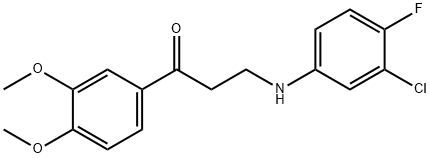 3-(3-CHLORO-4-FLUOROANILINO)-1-(3,4-DIMETHOXYPHENYL)-1-PROPANONE Struktur