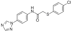 2-[(4-CHLOROPHENYL)SULFANYL]-N-[4-(1H-1,2,4-TRIAZOL-1-YL)PHENYL]ACETAMIDE Struktur