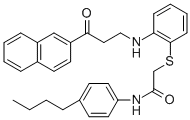 N-(4-BUTYLPHENYL)-2-[(2-([3-(2-NAPHTHYL)-3-OXOPROPYL]AMINO)PHENYL)SULFANYL]ACETAMIDE Struktur