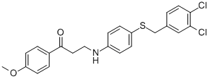 763126-14-3 3-(4-[(3,4-DICHLOROBENZYL)SULFANYL]ANILINO)-1-(4-METHOXYPHENYL)-1-PROPANONE