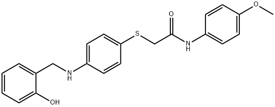 2-((4-[(2-HYDROXYBENZYL)AMINO]PHENYL)SULFANYL)-N-(4-METHOXYPHENYL)ACETAMIDE Structure