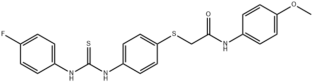 2-[(4-([(4-FLUOROANILINO)CARBOTHIOYL]AMINO)PHENYL)SULFANYL]-N-(4-METHOXYPHENYL)ACETAMIDE Struktur