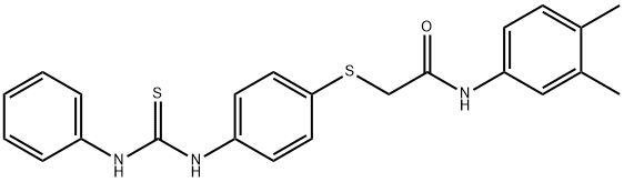 2-({4-[(anilinocarbothioyl)amino]phenyl}sulfanyl)-N-(3,4-dimethylphenyl)acetamide Structure
