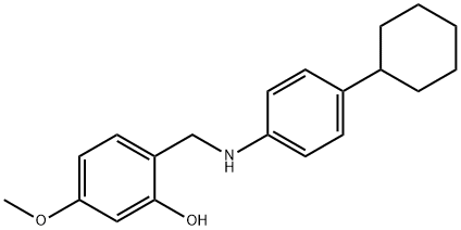 2-(((4-环己基苯基)氨基)甲基)-5-甲氧基苯酚,763130-01-4,结构式