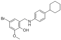 4-BROMO-2-[(4-CYCLOHEXYLANILINO)METHYL]-6-METHOXYBENZENOL,763130-42-3,结构式