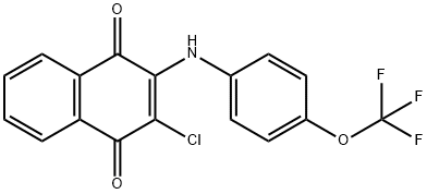2-CHLORO-3-[4-(TRIFLUOROMETHOXY)ANILINO]NAPHTHOQUINONE Struktur