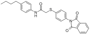 N-(4-BUTYLPHENYL)-2-([4-(1,3-DIOXO-1,3-DIHYDRO-2H-ISOINDOL-2-YL)PHENYL]SULFANYL)ACETAMIDE 化学構造式