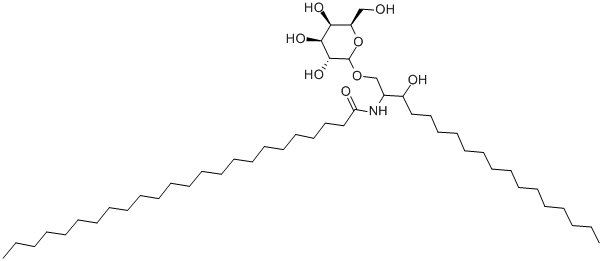 1-O-[BETA-D-GALACTOPYRANOSYL]-N-TETRACOSANOYL-DL-DIHYDROSPHINGOSINE,76334-09-3,结构式