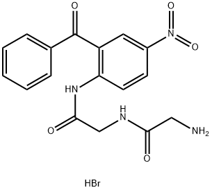 N-(2-Benzoyl-4-nitrophenyl)-glycyl-glycinamide hydrobromide hydrate (2 :2:1) Structure