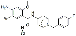 4-amino-5-bromo-N-[8-[(4-fluorophenyl)methyl]-8-azabicyclo[3.2.1]oct-3 -yl]-2-methoxy-benzamide hydrochloride Structure