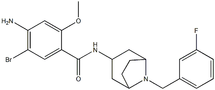 4-amino-5-bromo-N-[8-[(3-fluorophenyl)methyl]-8-azabicyclo[3.2.1]oct-3 -yl]-2-methoxy-benzamide Structure