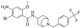 4-amino-5-bromo-2-methoxy-N-[8-[[4-(trifluoromethyl)phenyl]methyl]-8-a zabicyclo[3.2.1]oct-3-yl]benzamide Struktur