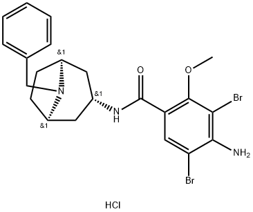 4-amino-N-(8-benzyl-8-azabicyclo[3.2.1]oct-3-yl)-3,5-dibromo-2-methoxy -benzamide hydrochloride Structure