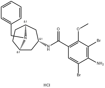 4-amino-N-(8-benzyl-8-azabicyclo[3.2.1]oct-3-yl)-3,5-dibromo-2-methoxy -benzamide hydrochloride 结构式