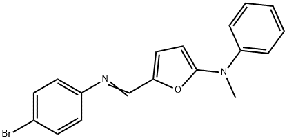 2-Furanamine,  5-[[(4-bromophenyl)imino]methyl]-N-methyl-N-phenyl- 化学構造式