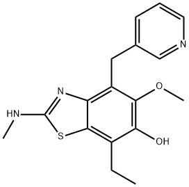 6-Benzothiazolol,  7-ethyl-5-methoxy-2-(methylamino)-4-(3-pyridinylmethyl)- Struktur