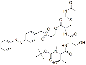 76408-60-1 2-[[[4-(phenylazo)phenyl]methyl]sulphonyl]ethyl S-(acetamidomethyl)-N-[N-[N-(tert-butoxycarbonyl)-L-threonyl]-L-seryl]-L-cysteinate