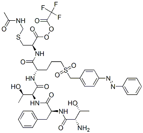 2-[[[4-(phenylazo)phenyl]methyl]sulphonyl]ethyl S-(acetamidomethyl)-N-[N-[N-(N-L-threonyl-3-phenyl-L-alanyl)-L-threonyl]-L-seryl]-L-cysteinate, mono(perfluoroacetate)|