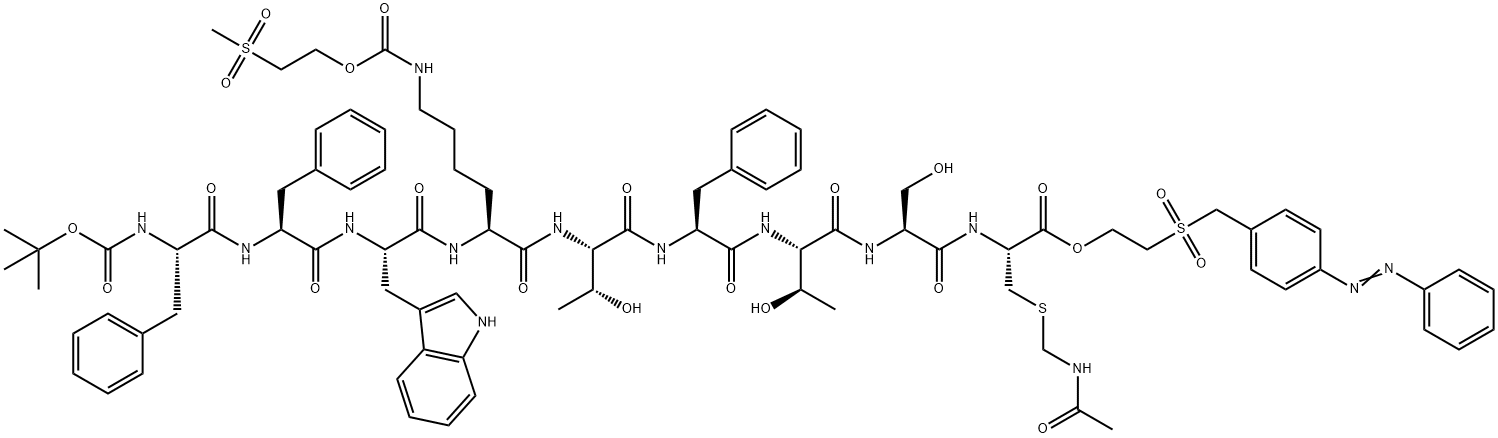 l-Cysteine, S-[(acetylamino)methyl]-N-[N-[N-[N-[N-[N2-[N-[N-[N-[(1,1-dimethylethoxy)carbonyl]-l-phenylalanyl]-l-phenylalanyl]-l-tryptophyl]-N6-[[2-(methylsulfonyl)ethoxy]carbonyl]-l-lysyl]-l-threonyl]-l-phenylalanyl]-l-threonyl]-l-seryl]-,,76408-79-2,结构式