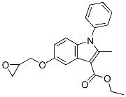 2-メチル-5-オキシラニルメトキシ-1-フェニル-1H-インドール-3-カルボン酸エチル 化学構造式