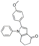 1,5,6,7-テトラヒドロ-2-(p-メトキシフェニル)-1-フェニル-4H-インドール-4-オン 化学構造式