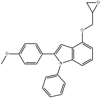 2-(p-Methoxyphenyl)-4-(oxiranylmethoxy)-1-phenyl-1H-indole 结构式