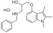 1-Benzylamino-3-((1,2,3-trimethyl-1H-indol-4-yl)oxy)-2-propanol hydroc hloride,76410-34-9,结构式