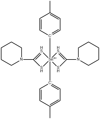 Di(4-tolyl)tin bis(piperidine dithiocarbamate) 化学構造式
