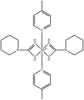 Di(4-tolyl)tin bis(piperidine dithiocarbamate) 结构式