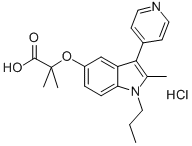 Propanoic acid, 2-methyl-2-((2-methyl-1-propyl-3-(4-pyridinyl)-1H-indo l-5-yl)oxy)-, hydrochloride Structure