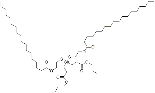 [bis(3-butoxy-3-oxopropyl)stannylene]bis(thioethylene) distearate Struktur