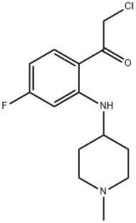 Ethanone,  2-chloro-1-[4-fluoro-2-[(1-methyl-4-piperidinyl)amino]phenyl]-,764611-26-9,结构式