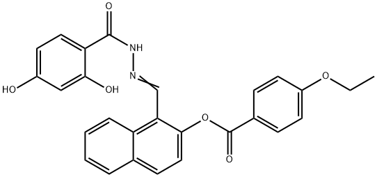 1-(2-(2,4-DIHYDROXYBENZOYL)CARBOHYDRAZONOYL)-2-NAPHTHYL 4-ETHOXYBENZOATE, 764655-49-4, 结构式