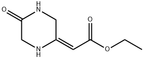 Acetic acid, (5-oxopiperazinylidene)-, ethyl ester, (2E)- (9CI) Structure
