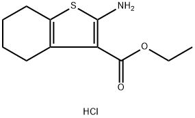 Benzo[b]thiophene-3-carboxylic acid, 2-aMino-4,5,6,7-tetrahydro-, ethyl ester, hydrochloride Structure