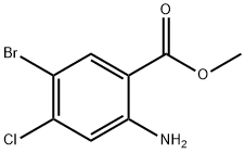 2-アミノ-5-ブロモ-4-クロロ安息香酸メチル 化学構造式