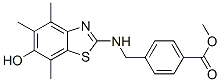 Benzoic  acid,  4-[[(6-hydroxy-4,5,7-trimethyl-2-benzothiazolyl)amino]methyl]-,  methyl  ester Struktur